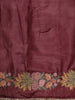 Deep Wine Striped Zari  Woven Design Pure Tissue Fancy Saree with Lace Border