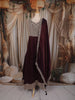 Deep Wine Zari Embroidered Design Georgette Gown with Dupatta