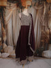 Deep Wine Zari Embroidered Design Georgette Gown with Dupatta