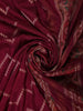 Deep Wine Zig Zag Vine Zari Woven Design Pure Banarasi Silk Saree with Sequins Border