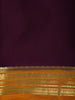 Deep Wine purple Solid Design Mysore Silk Saree with Contrast Zari Border