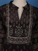 Deep Brown Floral Printed Semi Silk Salwar Suit - Diadem