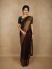 Deep Coffee Brown Geometric Zari Woven Design Pure Kanchipuram Silk Saree