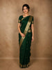 Deep Forest Green Butta Woven Design Pure Kanchipuram Silk Saree with Paisley Zari Border