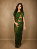 Deep Forest Green Striped Zari Woven Design Pure Kanchipuram Silk Saree with Zari Border
