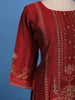 Deep Maroon Floral Printed Rayon Salwar Suit - Diadem