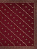 Deep Maroon Floral Embroidered Chiffon Saree - Diadem