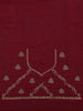 Deep Maroon Floral Embroidered Chiffon Saree - Diadem