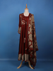 Deep Maroon Floral Printed Salwar Suit - Diadem