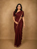 Deep Maroon Stripes Butta Zari Woven Design Pure Kanchipuram Silk Saree with Zari Border