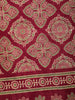 Deep Maroon classic ajrakh pattern Printed Cotton Saree - Diadem