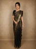 Deep Olive Green Butta Zari Woven Design Pure Kanchipuram Silk Saree with Zari Border