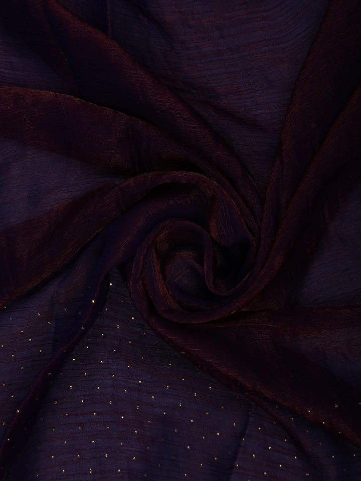 Deep Purple Embroidered Georgette Saree - Diadem