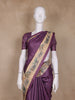 Deep Purple Jungle Motifs Printed Semi Tussar Saree - Diadem