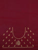 Deep Red Paisley Embroidered Chiffon Saree - Diadem