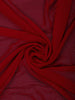 Deep Red Paisley Embroidered Chiffon Saree - Diadem
