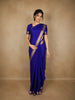 Deep Royal Blue Solid Woven Design Pure Kanchipuram Silk Saree with Zari Border