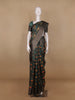 Deep Teal Green Floral Designed Chanderi Cotton Saree - Diadem