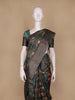 Deep Teal Green Floral Designed Chanderi Cotton Saree - Diadem