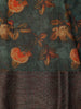 Deep Teal Green Floral Designed Chanderi Cotton Saree - Diadem
