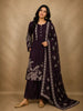 Deep Wine Floral Printed Design Cotton Salwar Suit with Dupatta