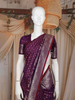 Deep Purple Butta Design Semi Banarasi Saree