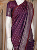 Deep Purple Butta Design Semi Banarasi Saree