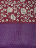 Deep wine Maroon Floral Printed Design Mixed Cotton Saree with Contrast Border