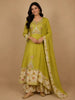 Green Floral Designed Cotton Salwar Suit