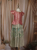 Diadem Girls Dusty Pink Chevron Zari Woven Art Silk Traditional Pattu Pavadai Set