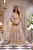 Peach Floral Sequins Embroidered Net Lehenga Set With Dupatta - Diadem