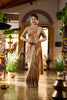 Antique Gold Floral Embroidered Banarasi Silk Saree