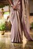 Onion Pink Leaf Woven Design Banarasi Silk Saree