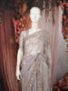 Dove Grey Floral Vine Sequins and  Kartana Embroidered Design Net Party Wear Saree with Designer Border