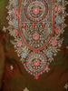 Dual-Tone Antique Moss Green Floral Thread Embroidered Design Organza Palazzo Suit with Dupatta