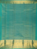 Dual-Tone Lime Parrot Green Striped and Butta Zari Woven Design Pure Kanchipuram Silk Saree with Contrast Floral Zari Border