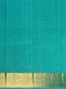 Dual-Tone Lime Parrot Green Striped and Butta Zari Woven Design Pure Kanchipuram Silk Saree with Contrast Floral Zari Border