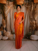 Dual-tone Mustard Yellow Zari Woven Design Pure Kanchipuram Silk Saree with Contrast Border