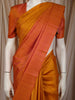 Dual-tone Mustard Yellow Zari Woven Design Pure Kanchipuram Silk Saree with Contrast Border