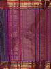 Dual Tone Purple and Teal Butta Zari Woven Design Pure Kanchipuram Silk Saree With Contrast Double Zari Border