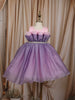 Dual Tone Purple and Pink Layered Design Textured Kids Party Wear Frock