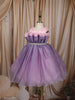 Dual Tone Purple and Pink Layered Design Textured Kids Party Wear Frock
