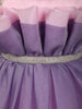 Dual Tone Purple and Pink Layered Design Textured Kids Party Wear Frock