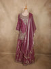 Dusky Rose Mauve Pink Sequins and Beads Embroidered Design Organza Lehenga with Dupatta