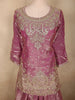 Dusky Rose Mauve Pink Sequins and Beads Embroidered Design Organza Lehenga with Dupatta