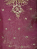 Dusky Rose Mauve Pink Sequins and Beads Embroidered Design Organza Lehenga with Dupatta