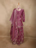 Dusky Rose Mauve Pink Sequins and Beads Embroidered Design Organza Lehenga with Dupatta