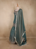 Dusky Teal Blue Heavy Sequins and Beads Embroidered Design Satin Fancy Wear Lehenga