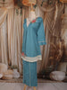 Dusty Aqua Blue Floral Thread embroidered Design Cotton Straight Cut Salwar Suit