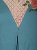 Dusty Aqua Blue Floral Thread embroidered Design Cotton Straight Cut Salwar Suit